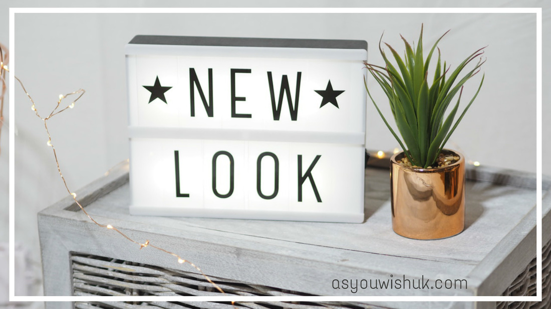 New Look Wish List - Look guide with homewear, rose gold clothing new in, shoes new in, new light box, look rose gold plant, new look homewear review,